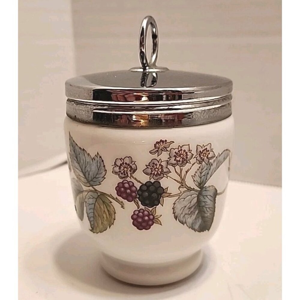 Vintage Royal Worcester English Garden Lavina Blackberries Pattern Egg Coddler